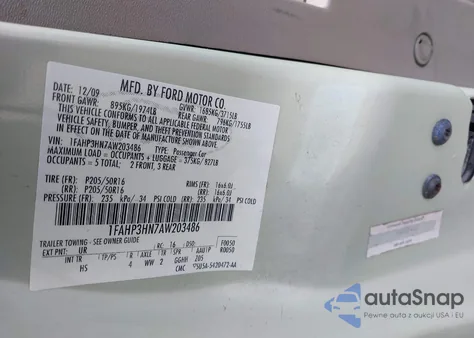 2010 Ford Focus Sel из США, поврежденный, VIN 1FAHP3HN7AW203486